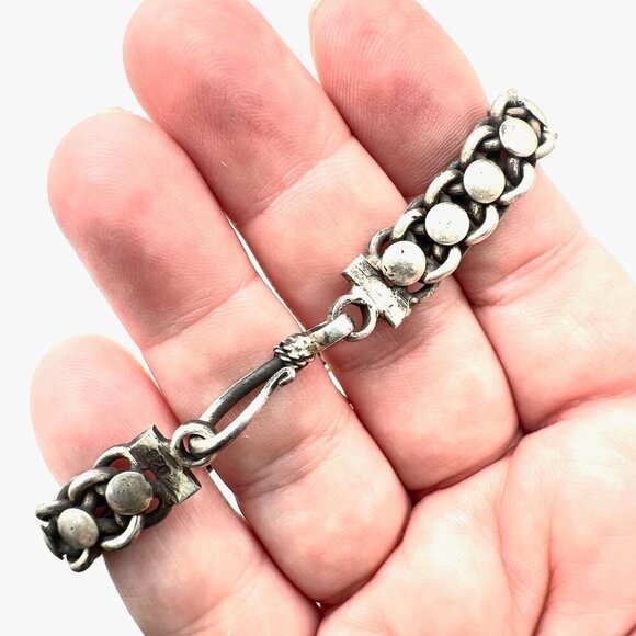 Vintage Traditional Indian Sterling Silver Bracelet 34 Grams - Picture 2 of 4